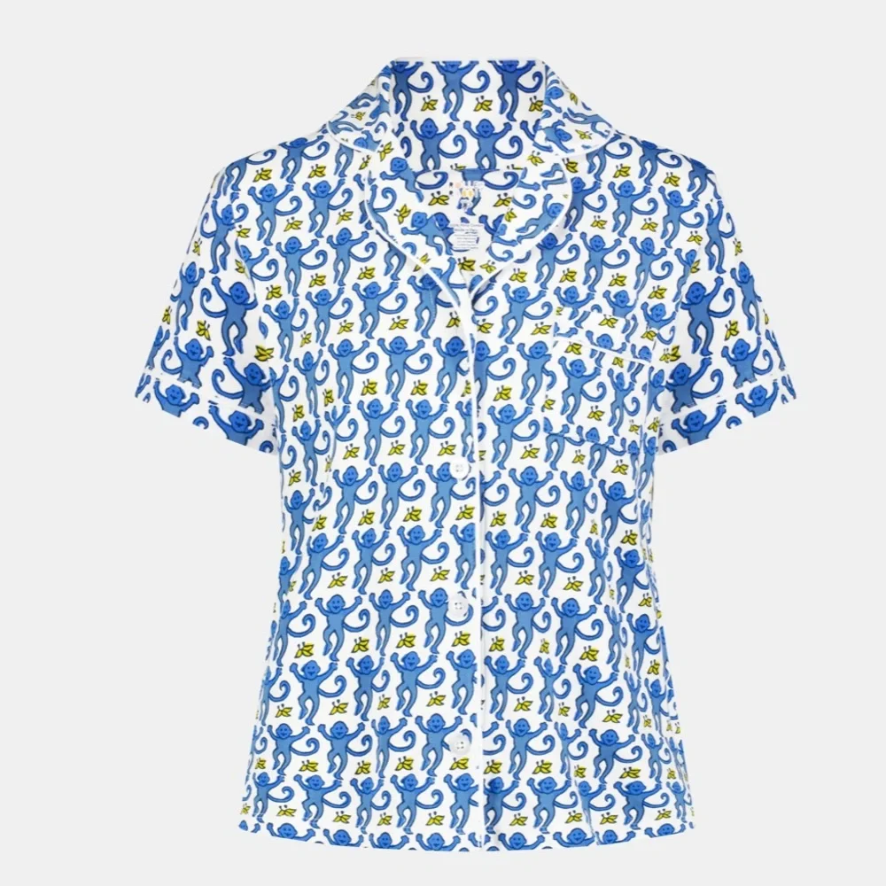Roller Rabbit Monkey Polo Pajamas Top XL 🐵
